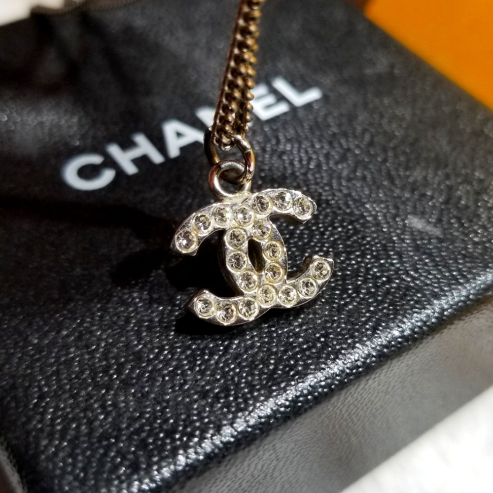 Chanel  CC Rhinestone Crystal necklace